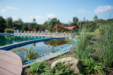 je kunt zwemmen in de zwemvijver op camping südheide