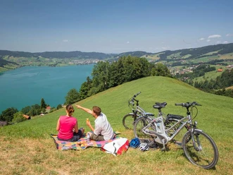 Unterwegs auf der Herzroute #99 auf der Etappe Einsiedeln - Zug.