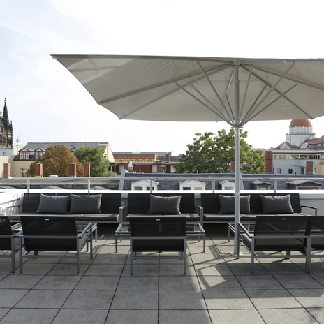 Terrace of the event venue LVZ-Kuppel | Leipzig Convention Bureau Terrace of the event venue LVZ-Kuppel - presented by Leipzig Convention Bureau