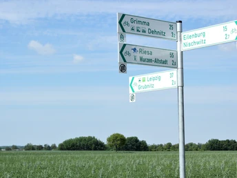 Radwegbeschilderung bei Wurzen