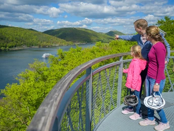 Baumkronenweg Edersee - Herrlicher Ausblick auf den Edersee und auf Schloss Waldeck