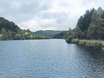 Übergang Nagoldtalsperre Obere Staumauer - Sicht Oberer See (Kleiner Teil)