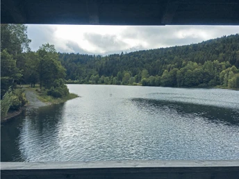 Übergang Nagoldtalsperre Obere Staumauer - Sicht Unterer See (Großer Teil)