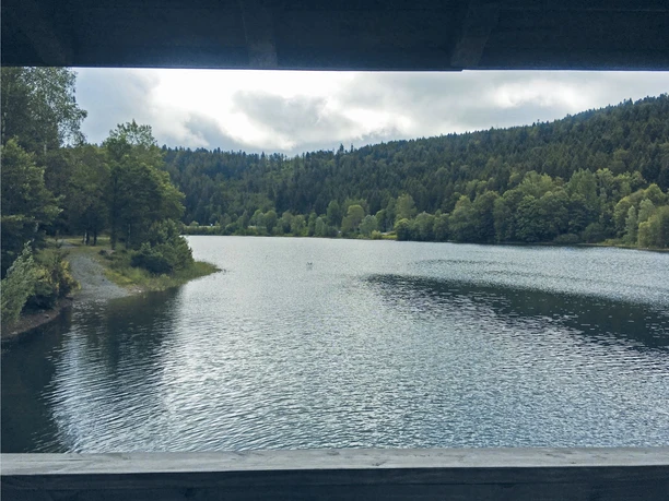 Übergang Nagoldtalsperre Obere Staumauer - Sicht Unterer See (Großer Teil)