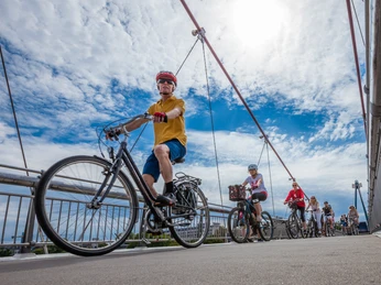Holbeinsteg Gruppe Fahrrad
