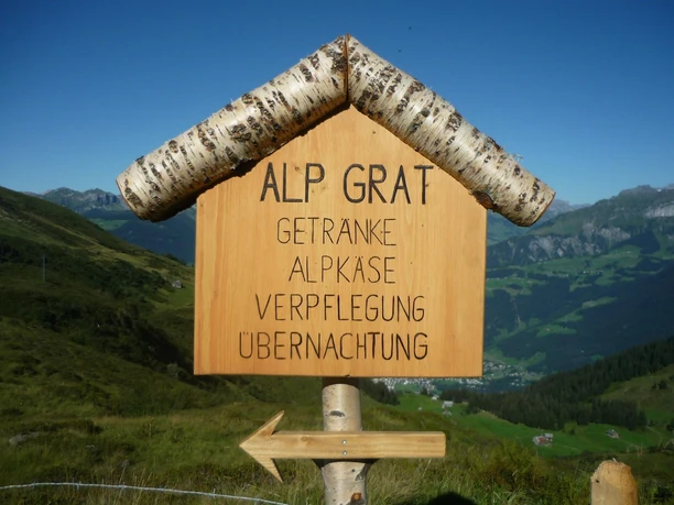 Für Verpflegung ist unterwegs gesorgt: Alpbeizli Alp Grat