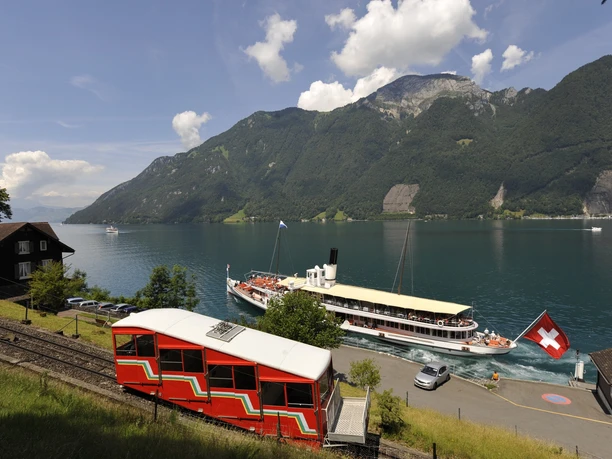 Dampfschiff und Treib-Seelisberg Bahn