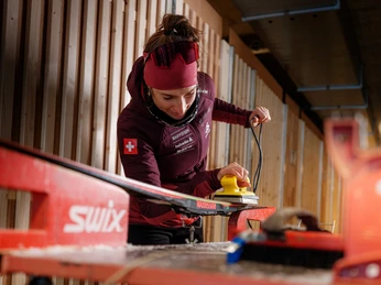 Wachsatelier im Nordischen Zentrum Goms Wachsatelier im Nordischen Zentrum GomsWaxing studio at the Nordic Centre GomsAtelier de fartage au centre nordique de Conches