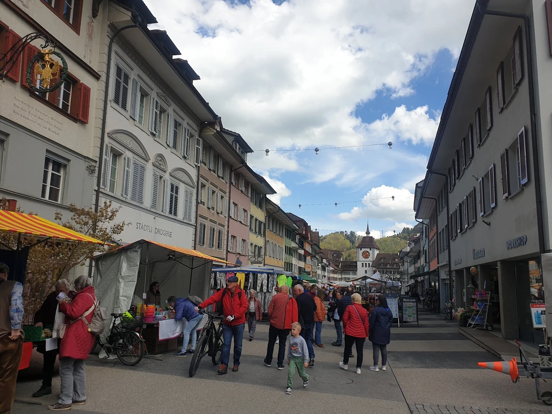 Monatsmarkt in der Altstadt von Willisau
