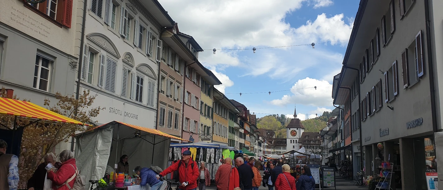 Monatsmarkt in der Altstadt von Willisau