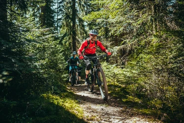 Mountainbiker auf einem Trail in Baiersbronn