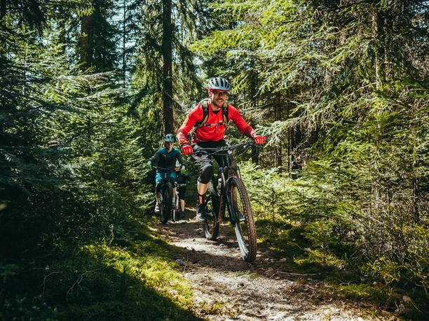 Mountainbiker auf einem Trail in Baiersbronn