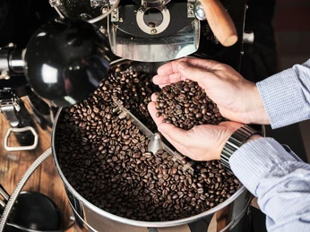 The finely roasted coffee beans