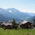Aussicht über das Fieschertal von Bellwald Dorf