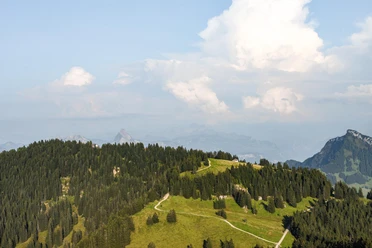 Aussicht während der Wanderweg zum Rigi Dossen