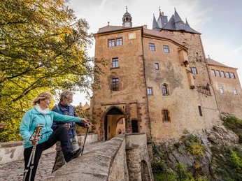 Burg Kriebstein als Ausflugsziel für Wanderer
