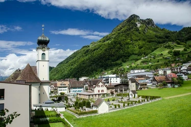 Blick auf das Dorf Gersau.