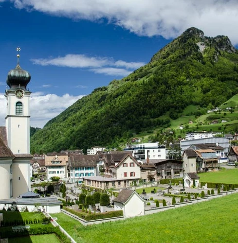 Blick auf das Dorf Gersau.
