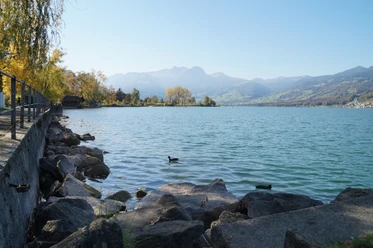 Seeweg Sachseln mit Aussicht über den See Richtung Giswil