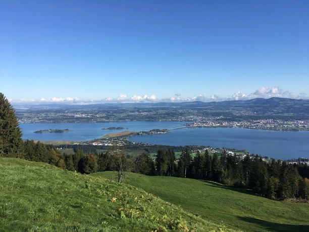 Blick auf die Inseln Ufnau und Lützelau