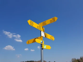 Auf Stocki kreuzen wir den Jakobsweg