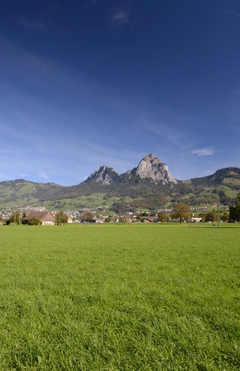 Talkessel Schwyz mit Blick auf die Mythen