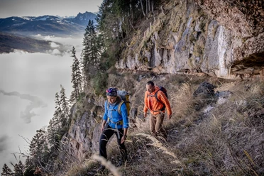 Ausgesetzte Querung in der Rigi Nordlehne