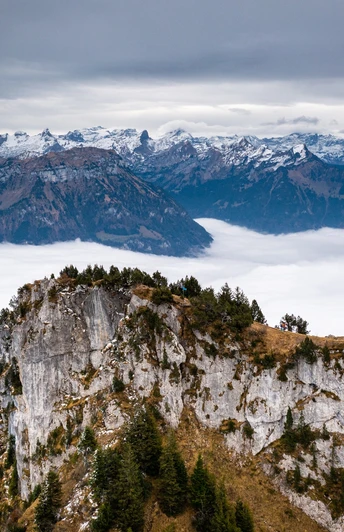 Gipfel der Rigi Hochflue, im Hintergrund Fronalpstock und die Berge des Schächentals