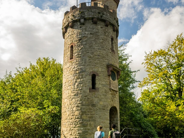 Hiking couple at the Bismarck Tower