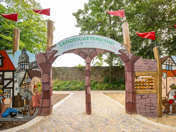 Entrance gate to the playground on the rampart