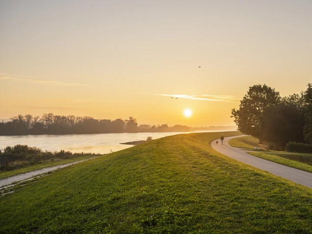 Sunrise on the Elbe dyke near Stove Sunrise on the Elbe dyke near Stove