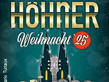 Grafik mit festlichem Weihnachtsthema: Goldener HÖHNER-Schriftzug über beleuchteter Stadtkirche.