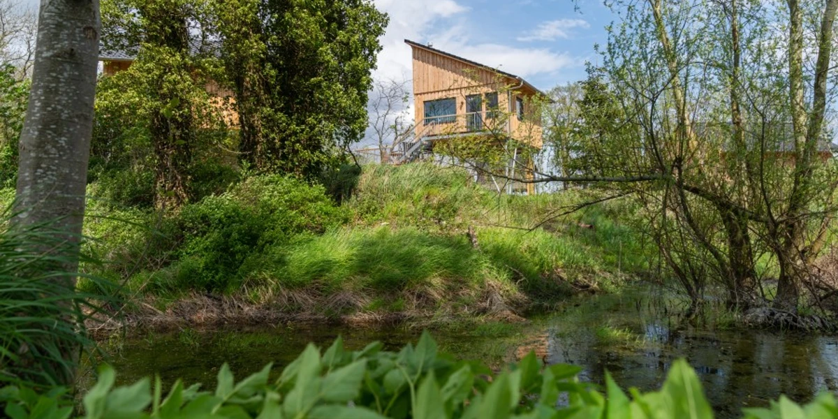 Die Außenansicht des Baumhauses Kohlmeise Die Außenansicht des Baumhauses KohlmeiseThe outside view of the great tit tree houseDen udvendige udsigt over spætmejsens træhusHet buitenaanzicht van de koolmees boomhut