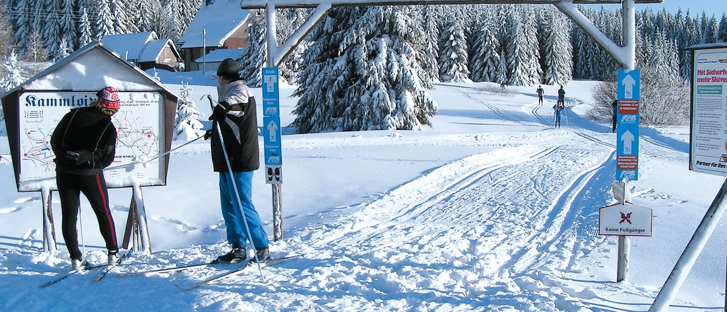 Loipeneinstieg am Parkplatz P 2 in Carlsfeld