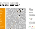 HallerKulturweg_Plan.jpg Plan zeigt den Haller Kulturweg mit nummerierten Kunststationen und Stadtplanübersicht.