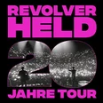 Das Bild zeigt ein Bühnenkonzert von Revolverheld mit leuchtendem Publikum bei der 20 Jahre Tour.