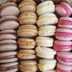 eismacarons.jpg Makronen in zarten Pastellfarben, liebevoll aufgereiht, mit verlockenden Füllungen und knackigen Schalen.