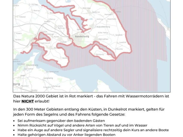 Regler / Regeln für Wassermotorräder usw. in der Sønderborg Kommune