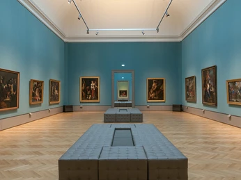 Mittlerer Saal der Gemäldegalerie mit ausgewählten Werken der venezianischen Malerei des 16. und 17. Jahrhunderts