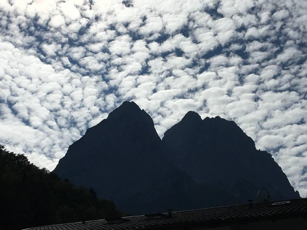 Blick vom Balkon auf die Waxensteine
