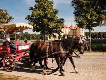 Kutsche vor dem Schloss Moritzburg