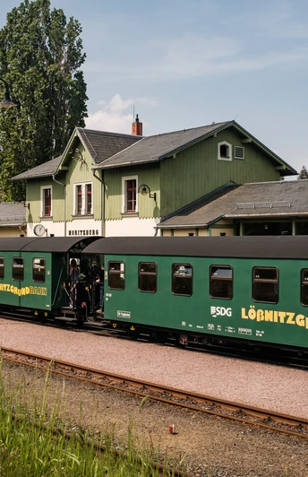 Bahnhof Moritzburg mit Lößnitzgrundbahn - der Startpunkt der Radtour