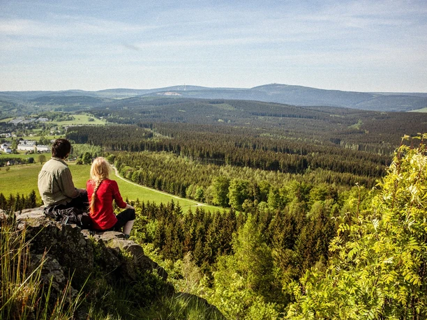 Blick vom Bärenstein auf den Erzgebirgskamm