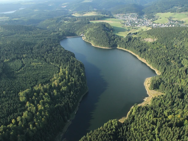 Luftbild der Talsperre Sosa