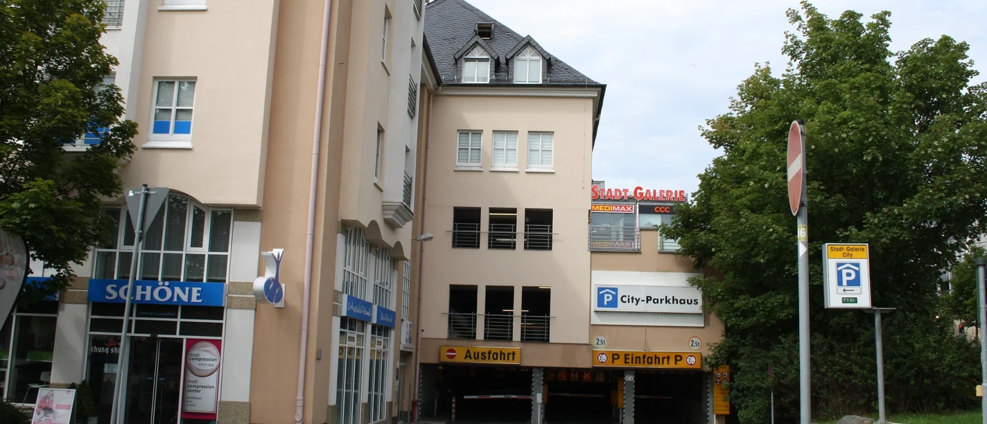 Außenansicht City Parkhaus Plauen