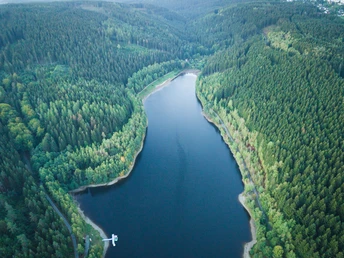 Talsperre Falkenstein von oben