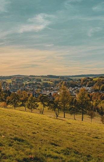 Aussicht von Gleesbergstraße in Schneeberg
