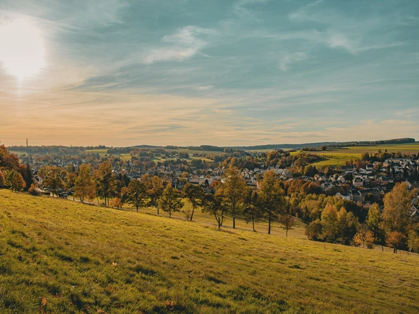 Aussicht von Gleesbergstraße in Schneeberg