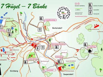 Wanderkarte 7 Hügel - 7 Bänke