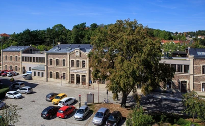Der zum Verwaltungsgebäude umgebaute Bahnhof Freital-Potschappel